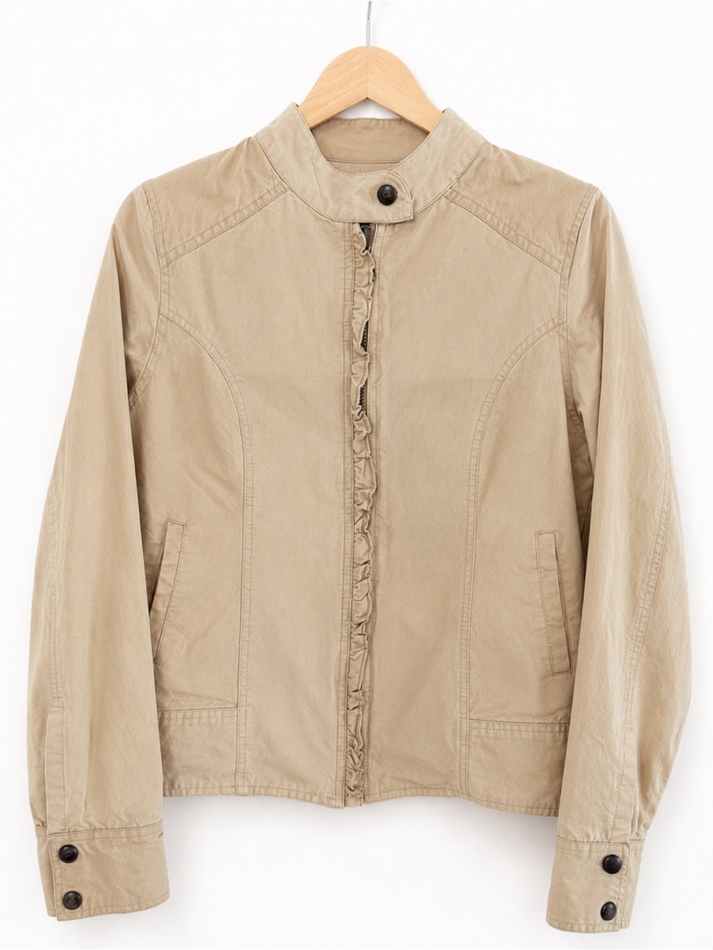 ✨ Sanctuary Tan Canvas Utility Jacket Military Style Women’s Size S ✨